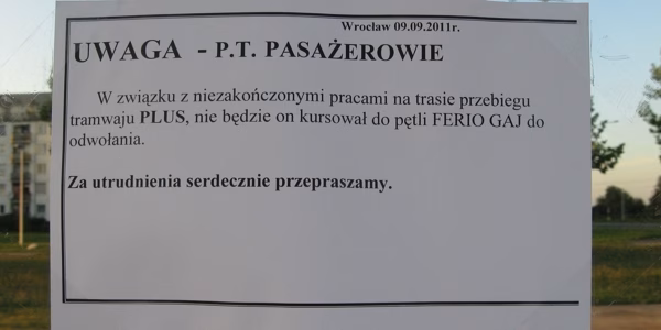 Tramwaj Plus pojedzie w niedzielę na Gaj