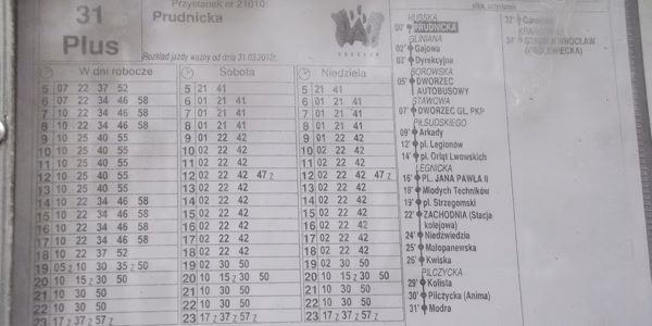 Nowe rozkłady dla 31 i 32 PLUS są już wywieszone (ZDJĘCIA)