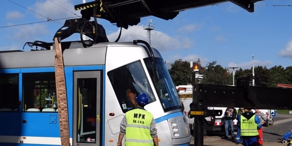 Wykolejenie na pl. Powstańców Wielkopolskich